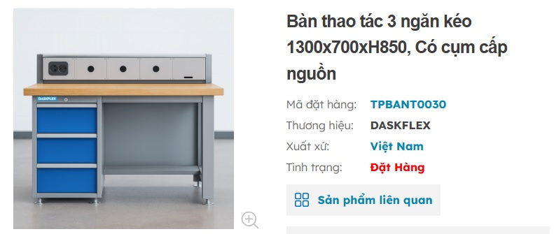 b&agrave;n thao t&aacute;c c&ocirc;ng nghiệp t&iacute;ch hợp cụm cấp nguồn