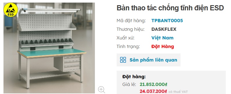 bàn thao tác chống tĩnh điện ESD