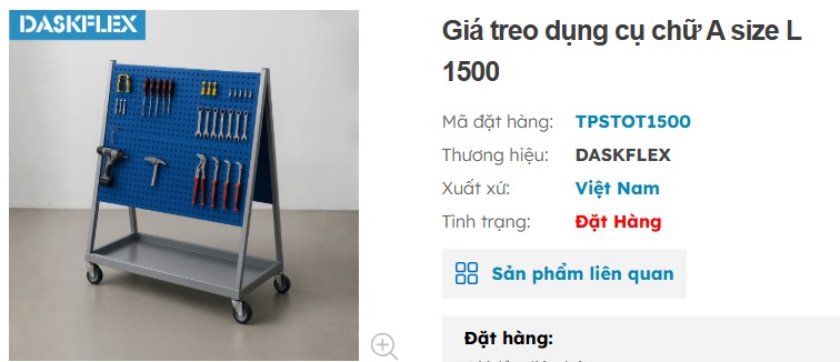 gi&aacute; treo dụng cụ di động chữ A Daskflex