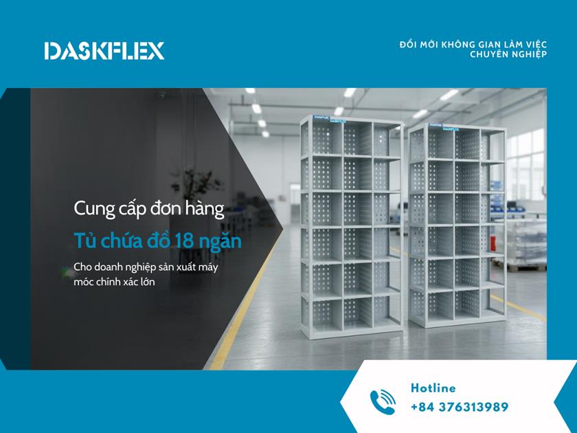 Tủ chứa đồ 18 ngăn Daskflex được doanh nghiệp sản xuất lớn tin chọn