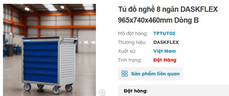 tủ đựng dụng cụ đồ nghề 8 ngăn daskflex