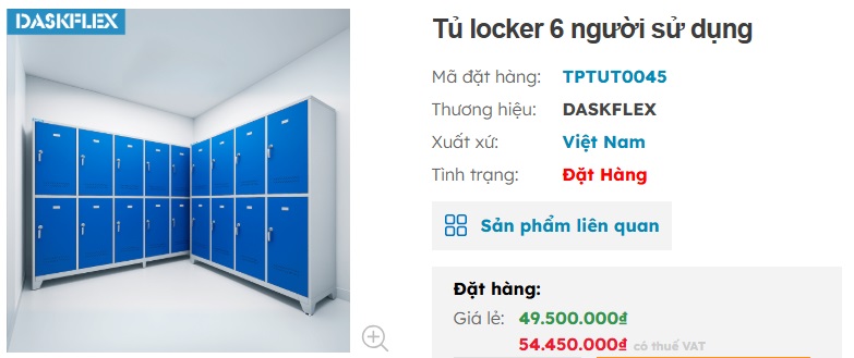 tủ locker nhân viên 6 người sử dụng