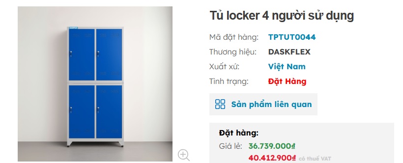 tủ locker nhân viên 4 người sử dụng