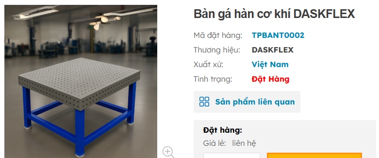 bàn gá hàn cơ khí Daskflex