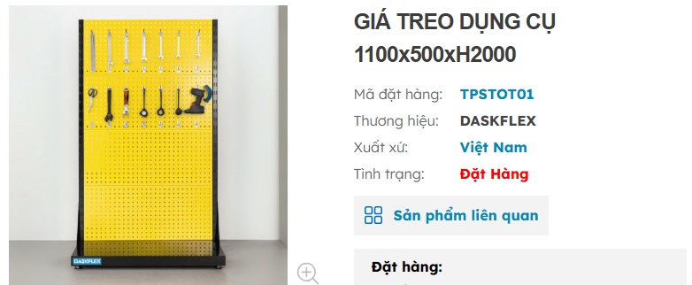 bảng treo dụng cụ đồ nghề Daskflex H2000