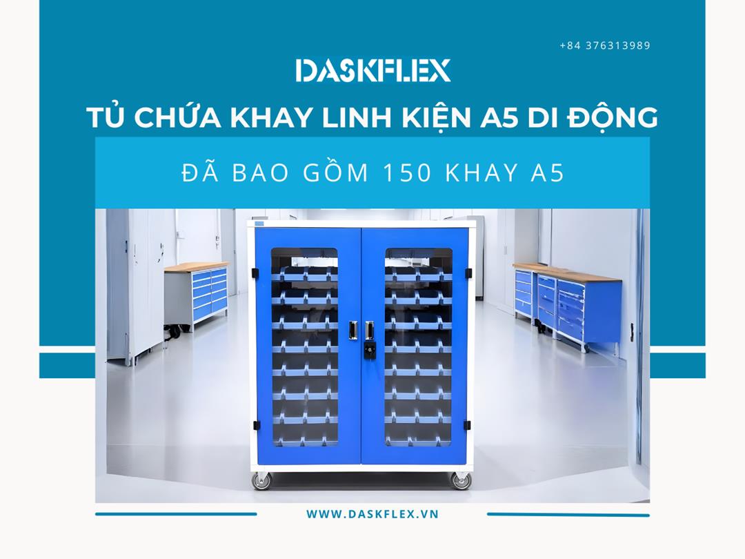 Tủ để linh kiện A5 di động Daskflex (có sẵn 150 khay) được tập đoàn đa quốc gia lớn tin chọn