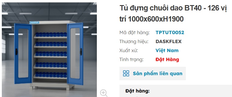 tủ chứa bầu kẹp CNC
