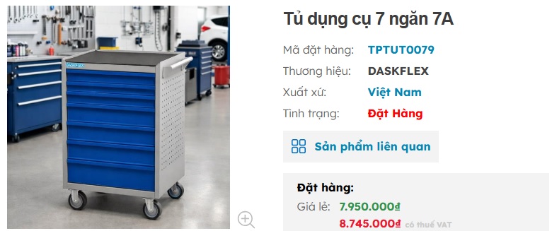 tủ đựng đồ nghề 7 ngăn Daskflex