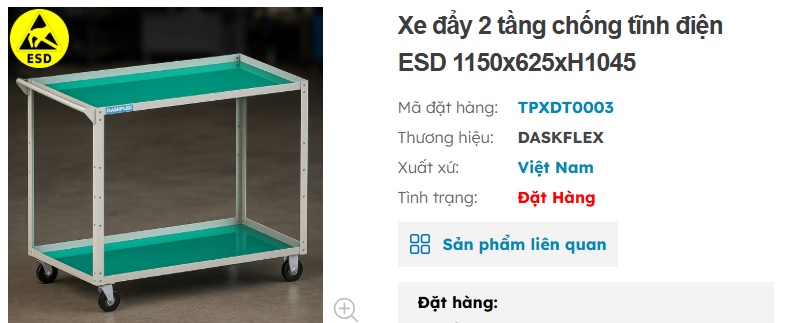 xe đẩy chống tĩnh điện