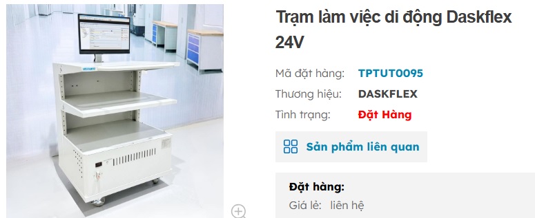 trạm l&agrave;m việc di động Daskflex 24V