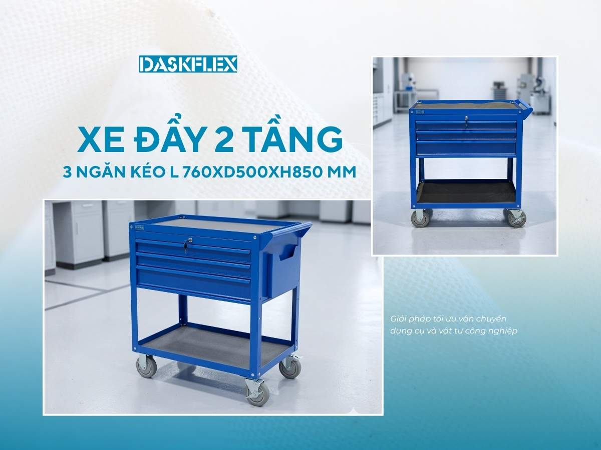 Xe đẩy nhà xưởng Daskflex – Thiết bị không thể thiếu trong môi trường công nghiệp