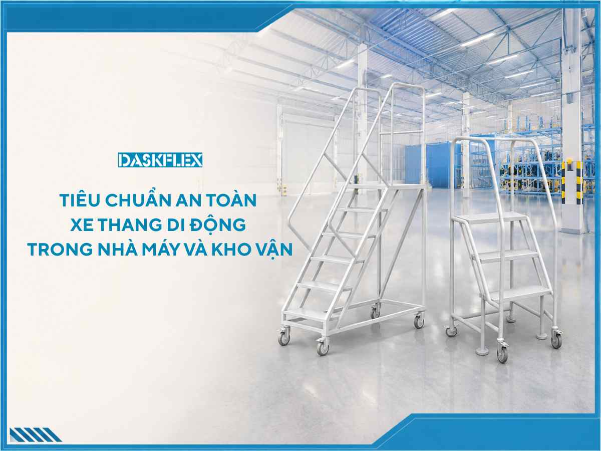 Tiêu chuẩn an toàn xe thang di động trong nhà máy và kho vận