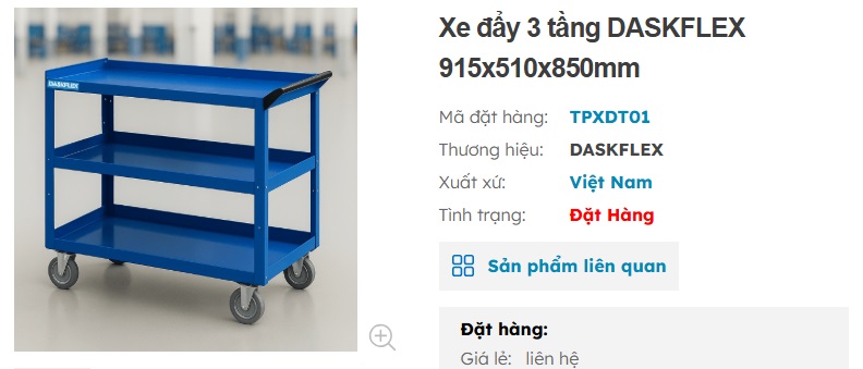 xe đẩy nh&agrave; xưởng nhiều tầng