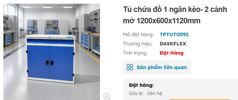 tủ đựng c&ocirc;ng cụ dụng cụ 2 khoang daskflex