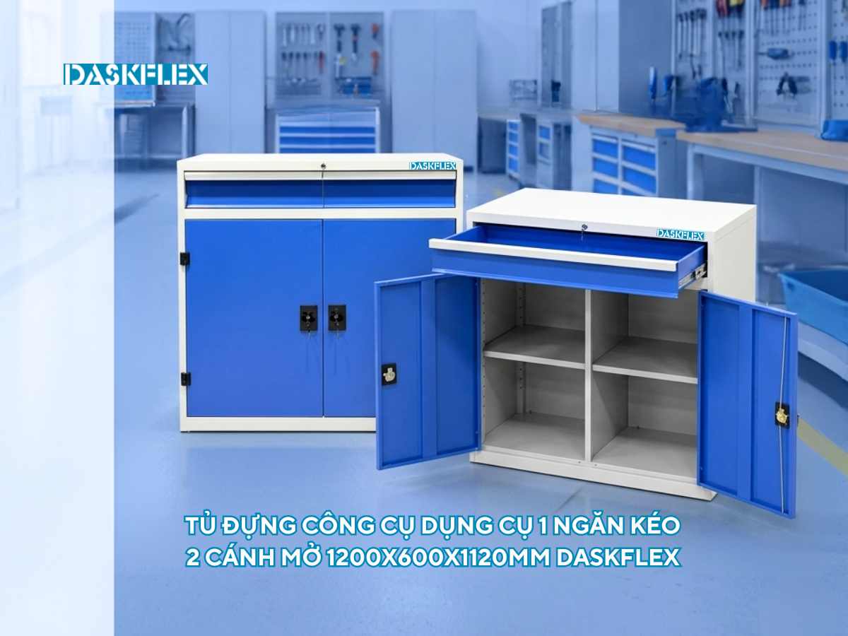 Tủ đựng công cụ dụng cụ 1 ngăn kéo 2 cánh mở 1200x600x1120mm Daskflex