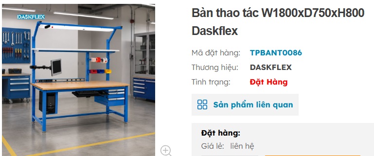 b&agrave;n thao t&aacute;c nh&agrave; xưởng daskflex