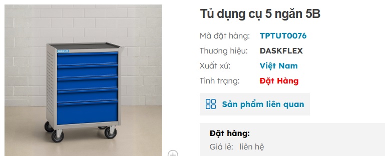tủ c&ocirc;ng cụ dụng cụ c&ocirc;ng nghiệp