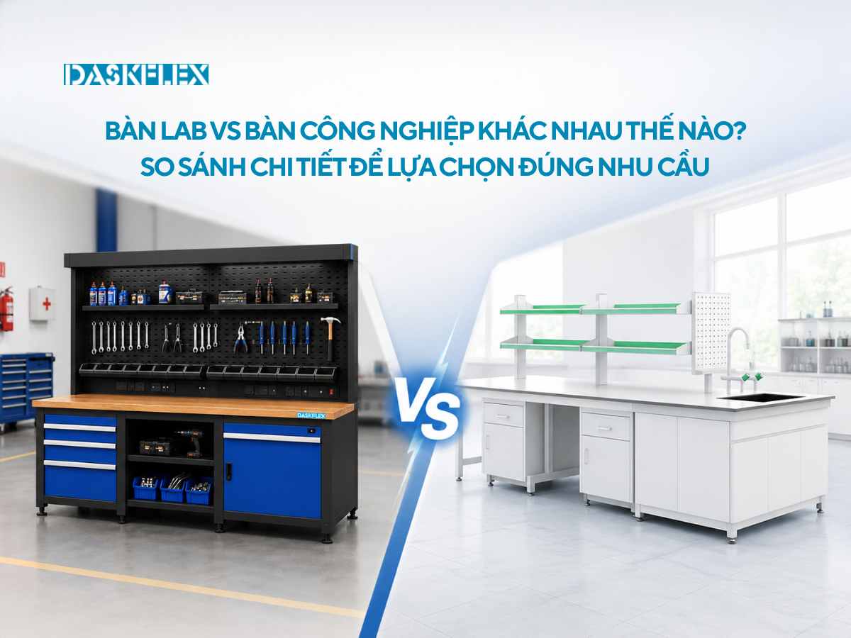 Bàn lab vs bàn công nghiệp khác nhau thế nào? So sánh chi tiết để lựa chọn đúng nhu cầu