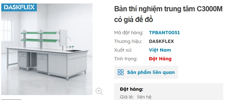 b&agrave;n thi nghiệm