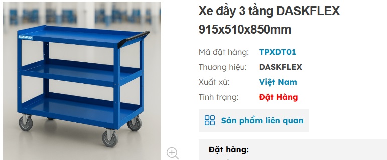 xe đẩy c&ocirc;ng nghiệp nhiều tầng