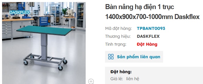 b&agrave;n n&acirc;ng hạ điện 1 trục 
