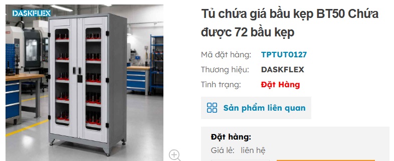 tủ chứa bầu kẹp CNC