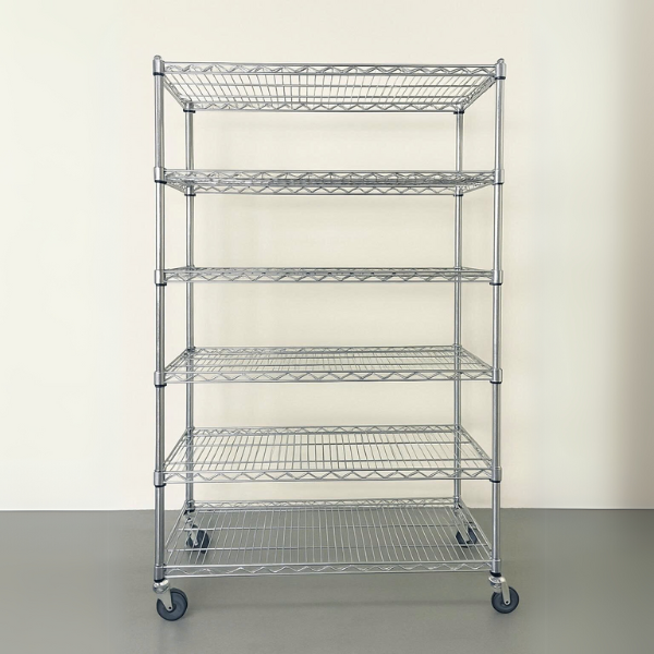 Xe đẩy sàn lưới Inox 5 tầng