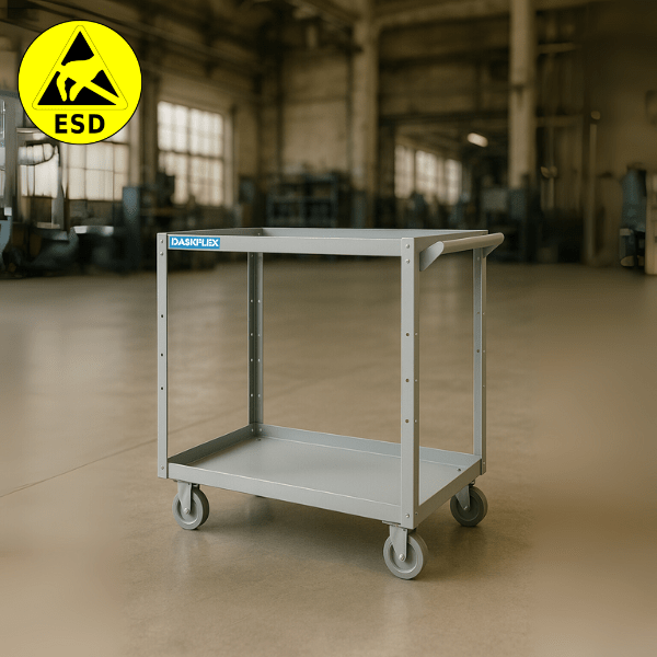 Xe đẩy chống tĩnh điện ESD 2 tầng 915x510xH875