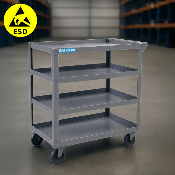 Xe đẩy chống tĩnh điện ESD 4 tầng 915x510xH875