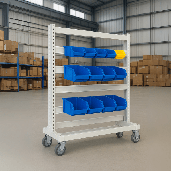 Xe đẩy - Giá treo khay linh kiện, dụng cụ full thanh treo 1025x615xH1430