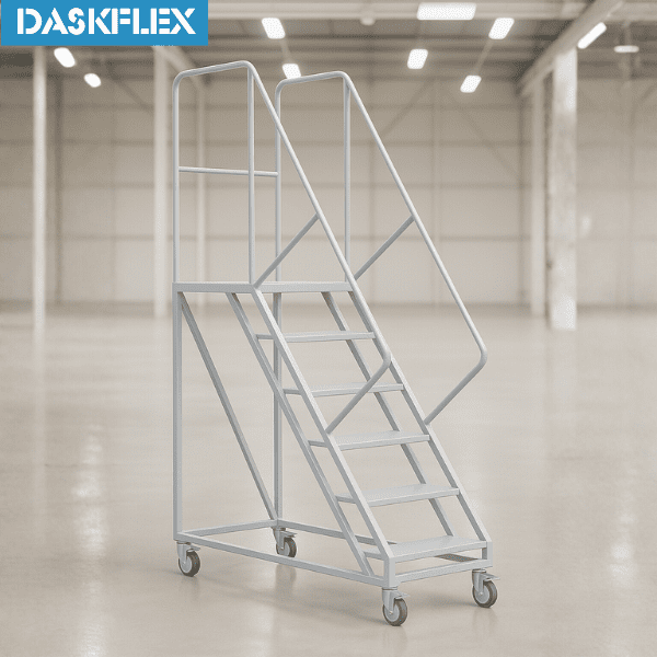 Xe thang di động công nghiệp KT: 1500x750x1450/2430 mm