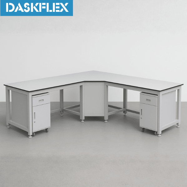 Bàn thí nghiệm áp tường  chữ L2500