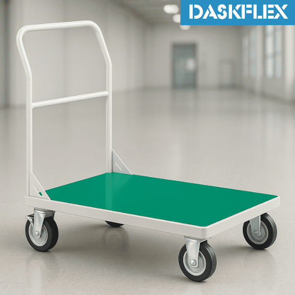 Xe đẩy 1 tầng khung hàn mặt thép 1100x800x900mm