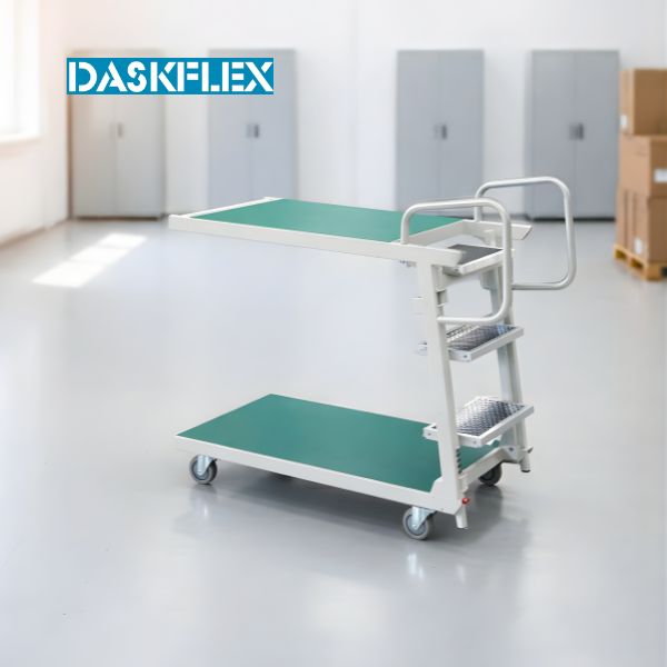 Xe thang di động có mặt bàn thao tác L750xW550xH950mm