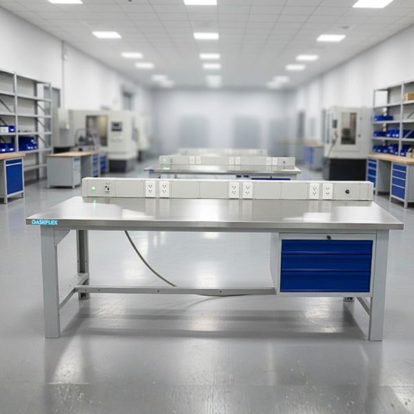 Bàn làm việc mặt bàn Inox L2200x D750 x H800mm