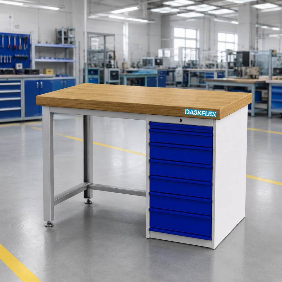 Bàn làm việc 1500 có tủ 8 ngăn kéo