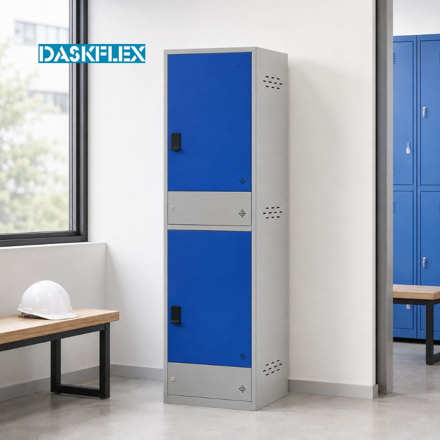 Tủ Locker đựng Giày, mũ, quần áo khóa điện tử 2 ngăn 550x500x1900mm