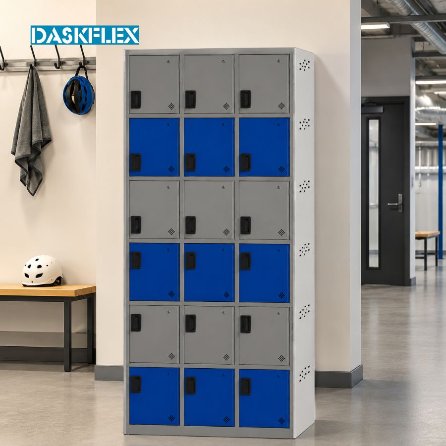 Tủ Locker khóa điện tử 18 ngăn 900x500x 2100mm