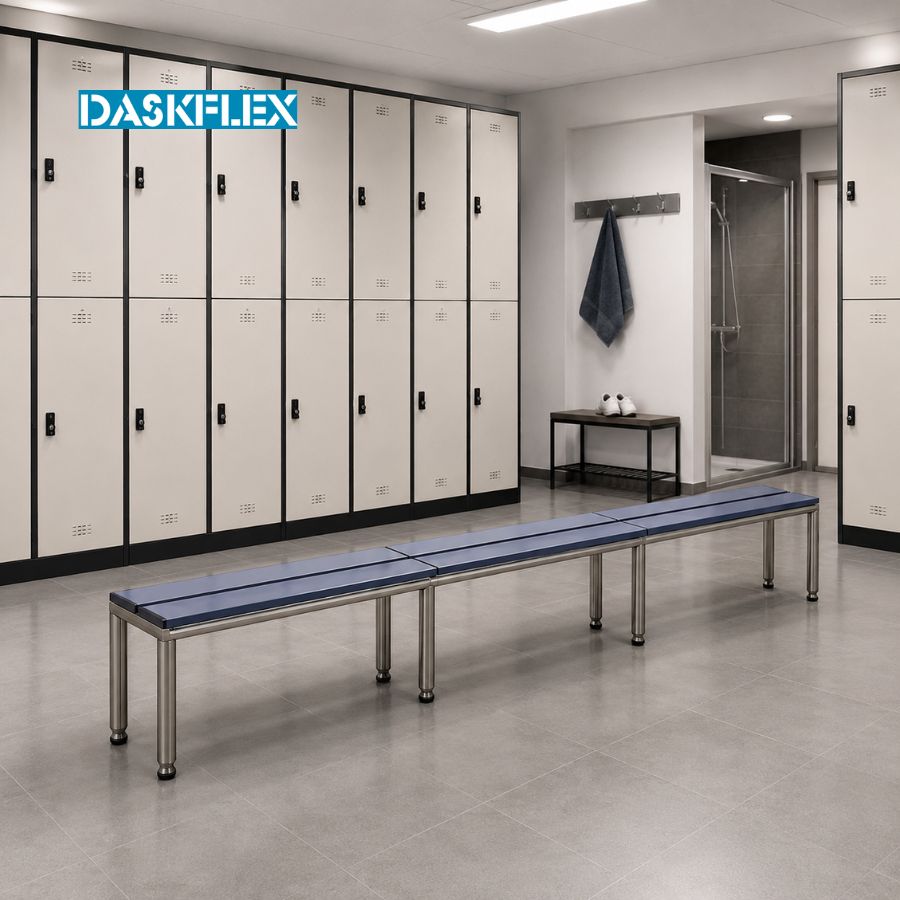 Ghế ngồi phòng thay đồ có tủ locker dài 2750 mm